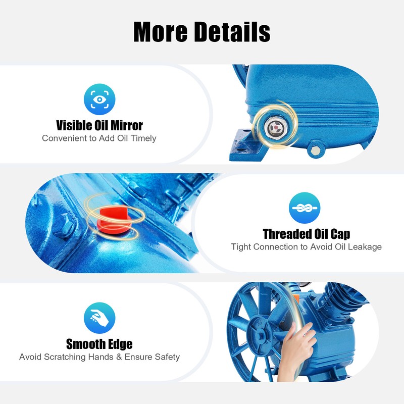 Replacement Air Compressor Pump Single Stage V Style Twin Cylinder 3 HP 2-Piston gallery