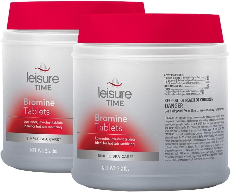 Leisure Time Bromine Tablets for Spas & Hot Tubs 2.2 lb - 2 Pack