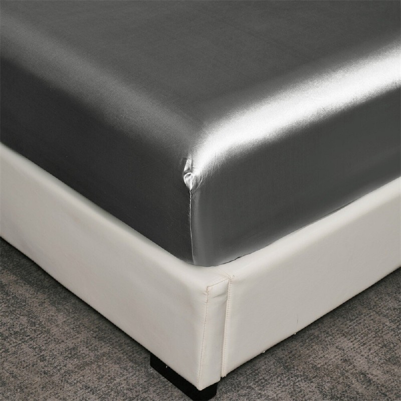 Bed Sheets&Pillowcase Set Luxury Satin Silk Sheet Deep Pocket Free Wrinkle Fade gallery