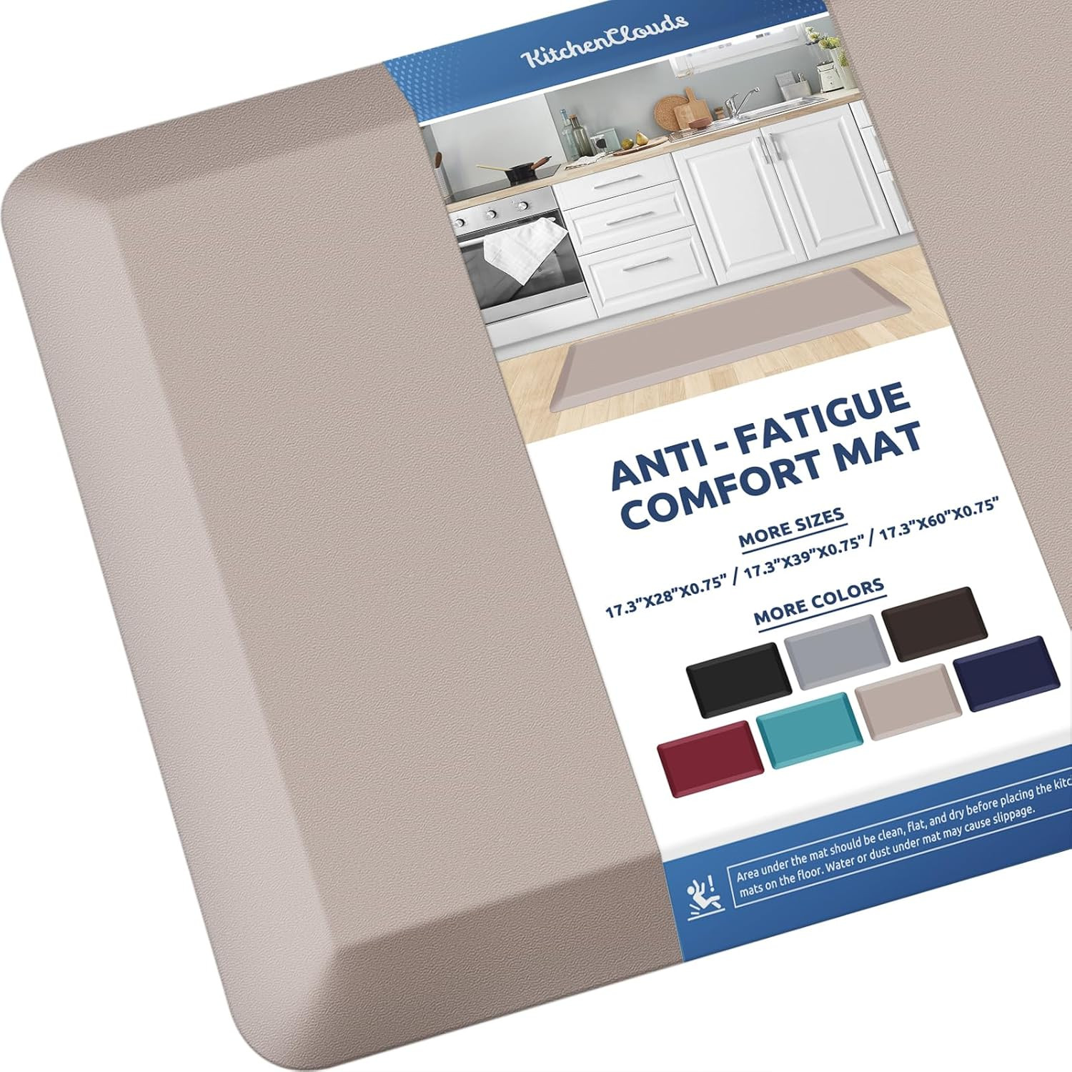 Cushioned Anti-Fatigue Kitchen Mat, Water Resistant & Non-Slip Standing Comfort! gallery