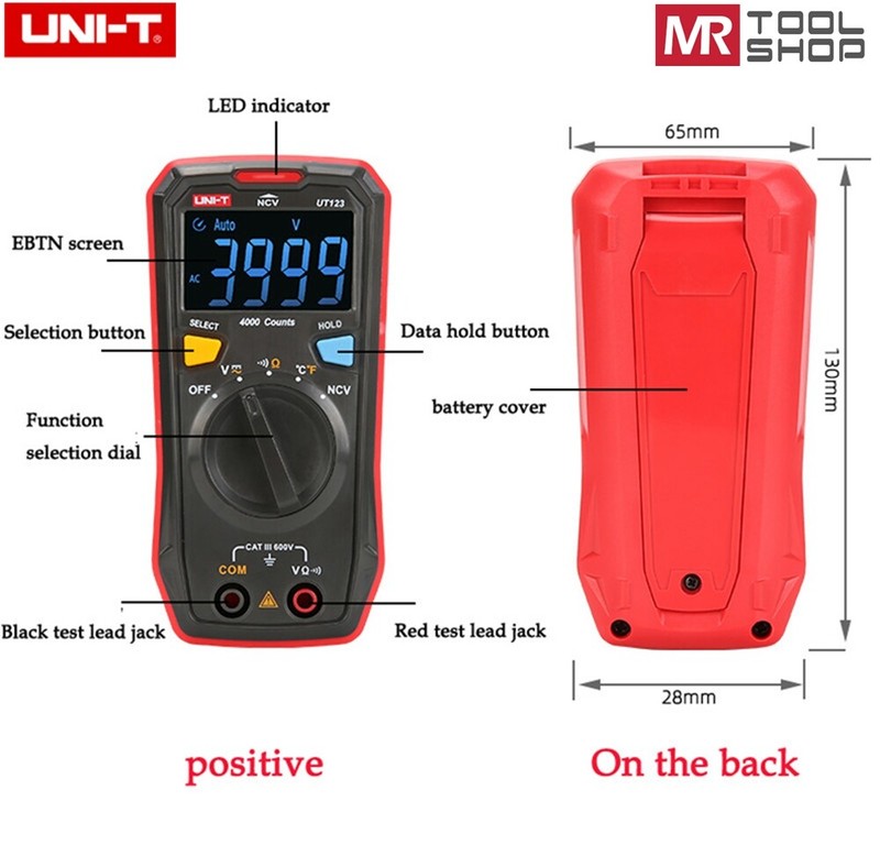 UNI-T Mini Digital multimeter AC DC Voltmeter Ohmmeter Temperature NCV Test EBTN gallery