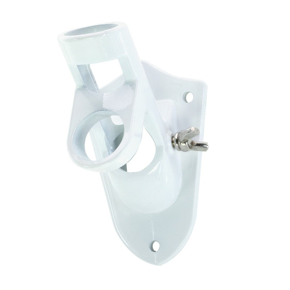 2 Position Flag Pole Bracket White Aluminum Wall Mounted Flag Pole Bracket