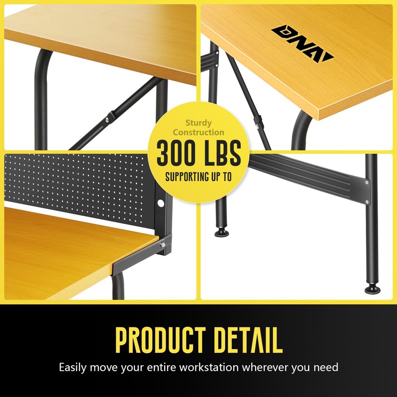 330 LBs 46'' Flexible Pegboard With Hooks Work Table Bench for Hanging Gadgets gallery
