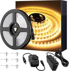 Warm LED Strip Lights,16.4ft Dimmable Strip Lighting,3000K 5m 12v Tape Light,…