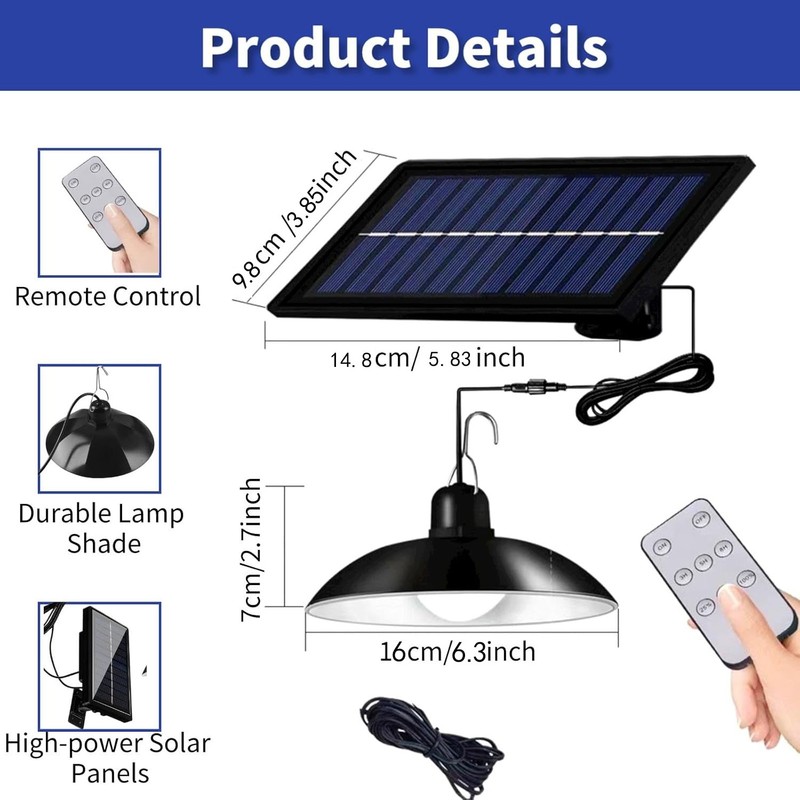 23 SMD Solar Pendant Hanging Light Dimmable Outdoor Indoor Garden Yard Shed Lamp gallery