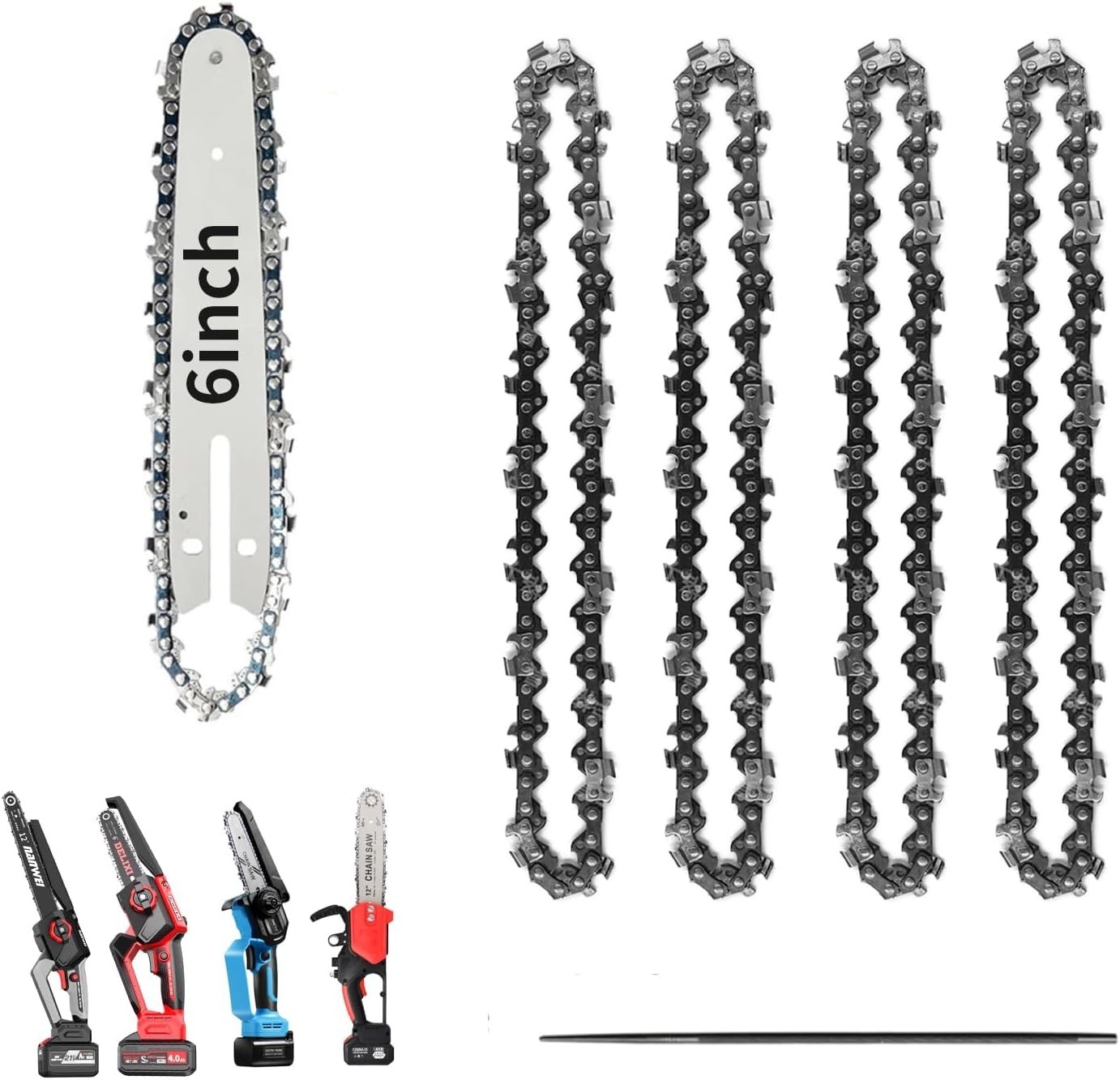 6 Inch Chainsaw Chain and Guide Bar, Replacement Chain Saw Bar and Chains gallery