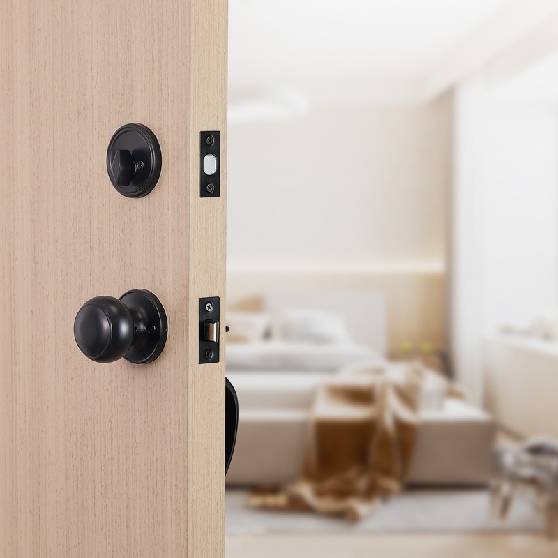 VEVOR Front Door Handle and Deadbolt Set Matte Black Front Door Lock Set Knob gallery