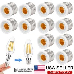 US Light Bulb Socket Adapter Medium Base E26 E27 to E12 Candelabra Screw Reducer