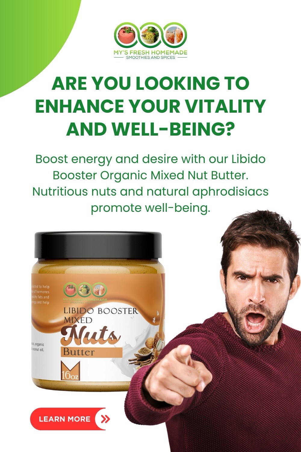 Handcrafted Libido Booster Organic Nut Butter - Ignite Your Passion! 16 Oz gallery