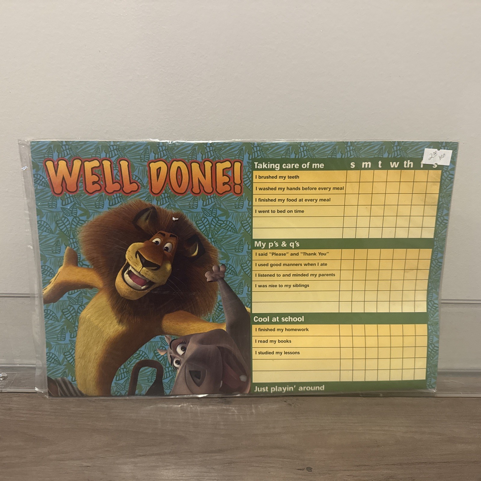 2005 Madagascar Poster Daily Weekly Kids Chore List Chart DreamWorks gallery