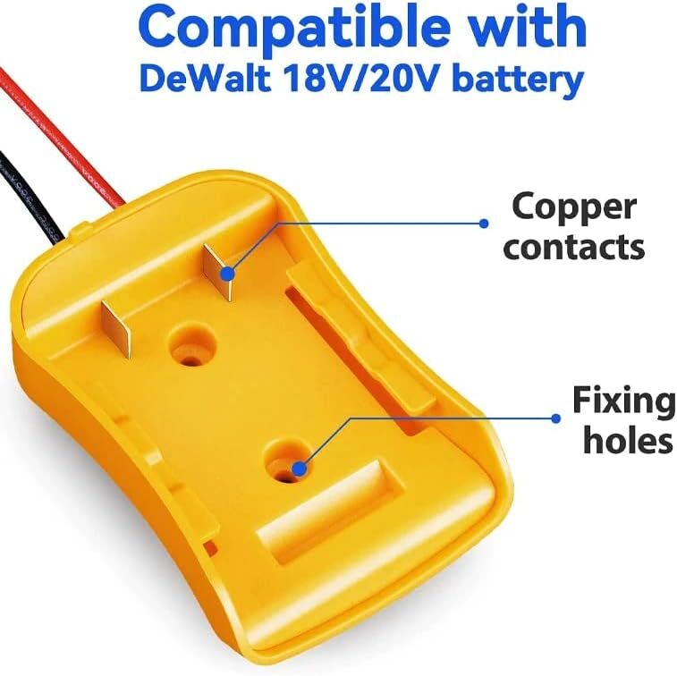 Power Connector DIY Battery Adapter Holder Dock For DeWalt 18V/20V Max Battery gallery