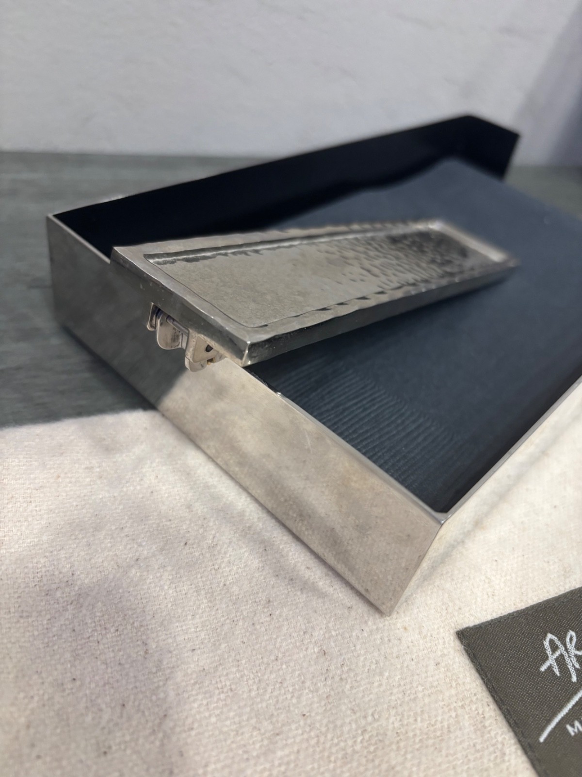 MICHAEL ARAM NAPKIN HOLDER SILVER STAINLESS STEEL ELEGANT gallery