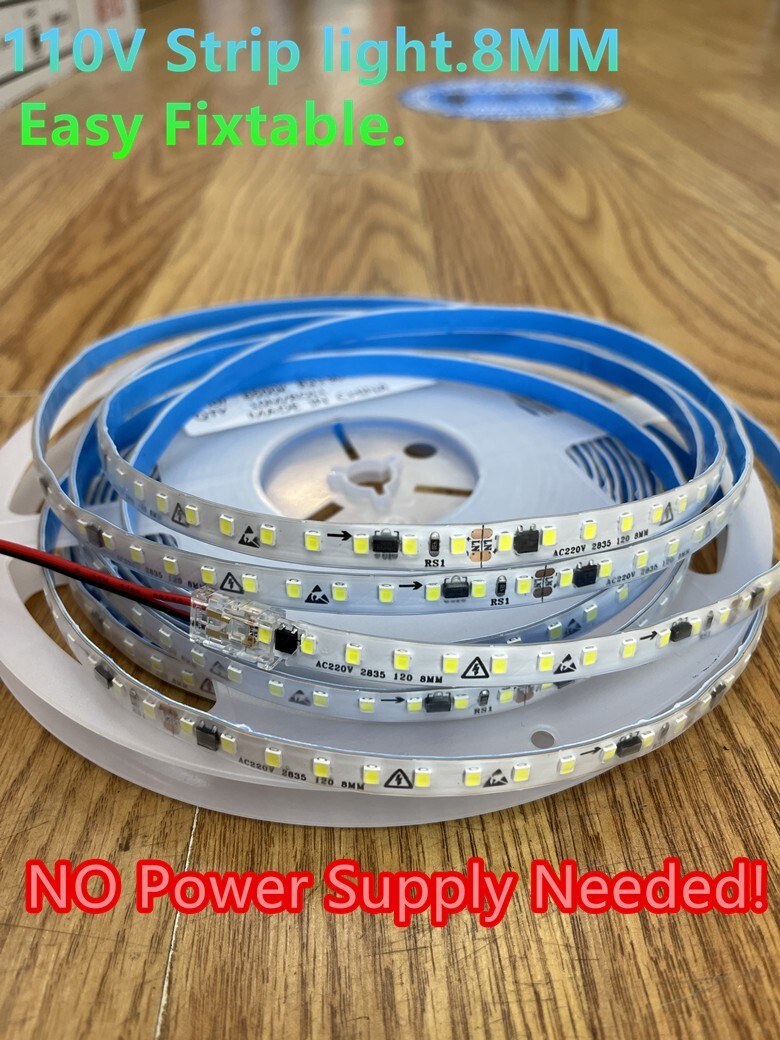 Super Brightness Ultrathin 110V LED Strip light.No Powersupply Needed!Easy Fix! gallery