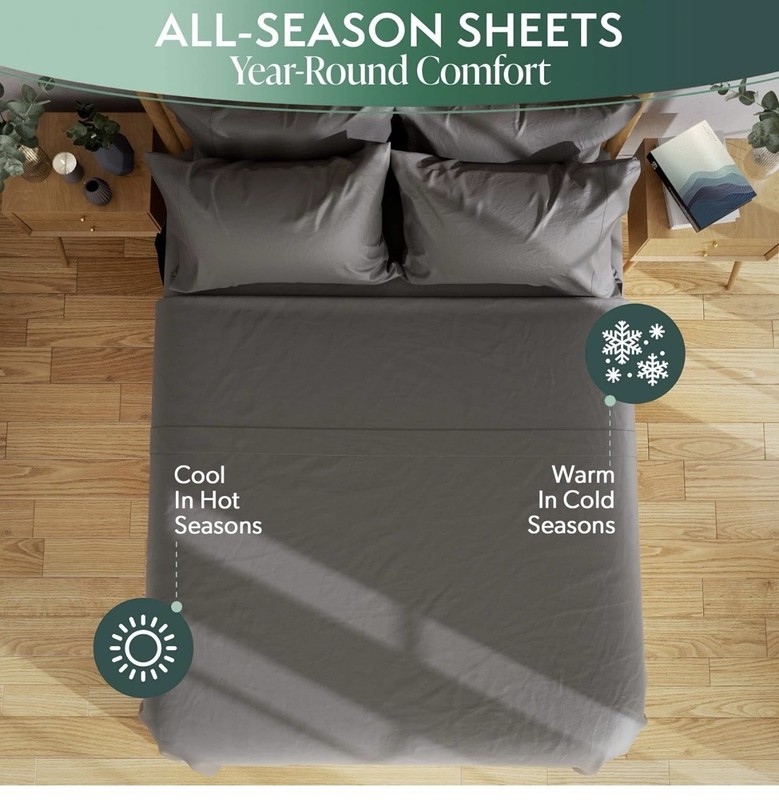 Dream care 100% Eucalyptus Sheets, Queen Bed Sheet Set, Tencel, Lyocell gallery