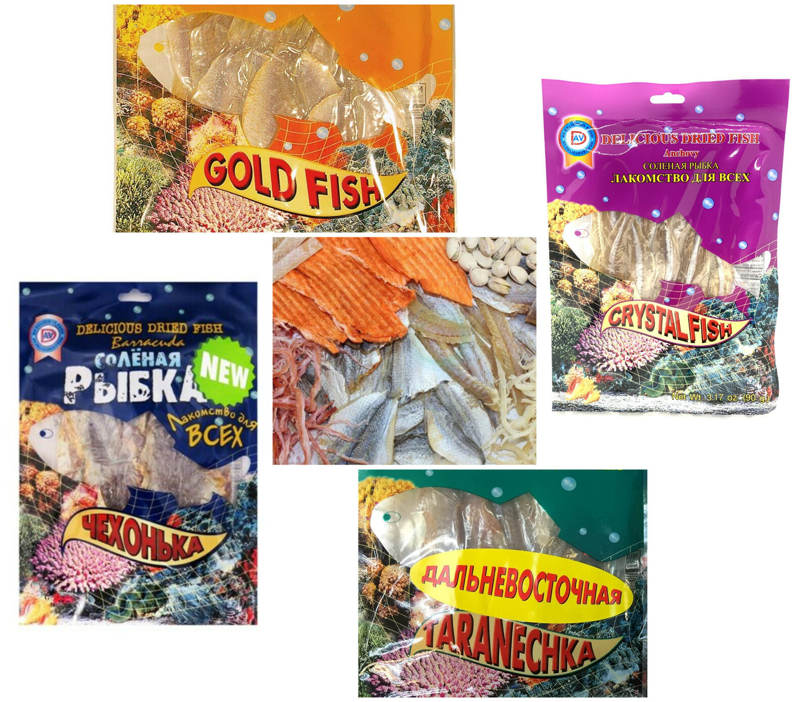 DELICIOUS DRIED FISH 90g Vacuum packaging Snack Crystal Fish Calamari Gold Fish gallery