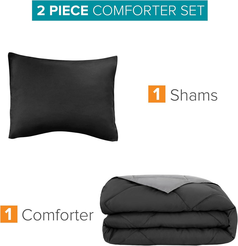 Vixie Reversible Comforter Set - Trendy Casual Geometric Quilted Cover, All Seas gallery