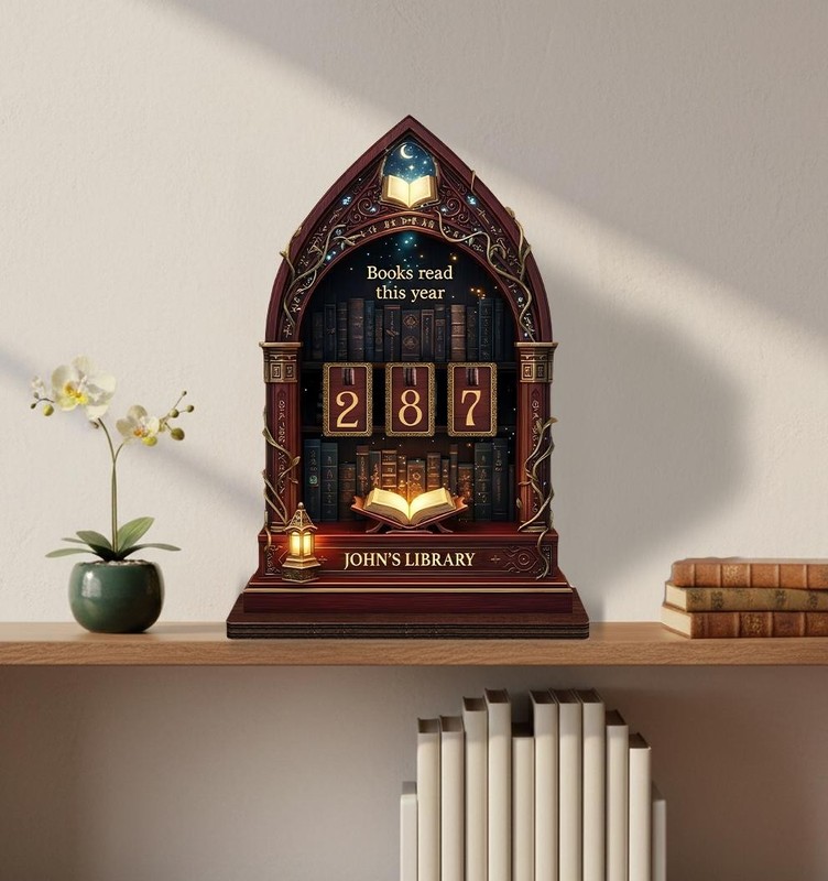 Personalized Books Read This Year Tracker, Fantasy Gothic Book Tracker Display gallery