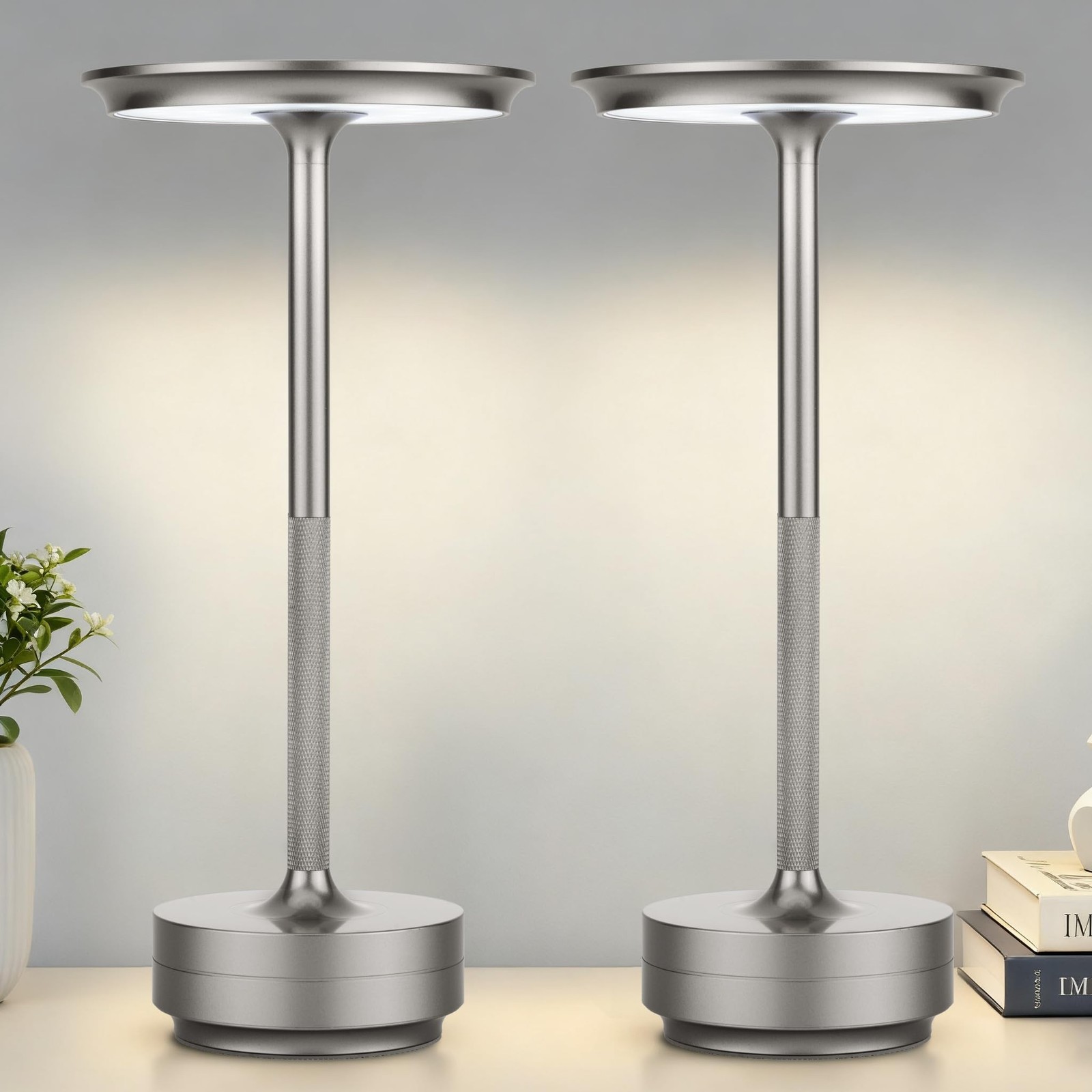 2-Pack Rechargeable LED Table Lamps – Cordless, Portable,Touch, 3 Color Dimming gallery