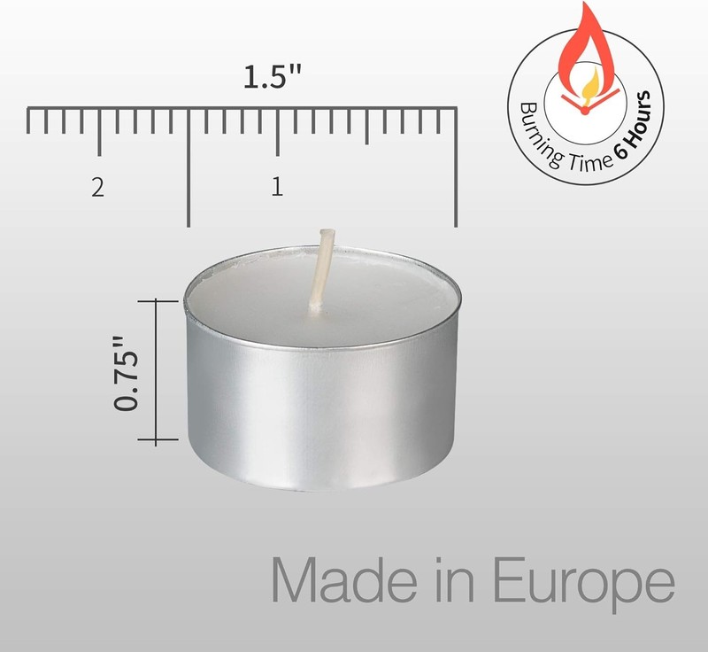 Tealight Candles Pack 100 Unscented White Mini Votive Long Burn Time gallery