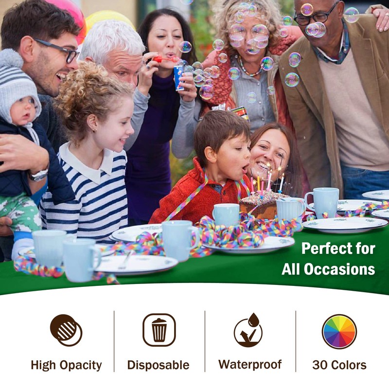 Exquisite 6-Pack Premium Plastic Tablecloth 54in. x 108in. Rectangle Plastic ... gallery