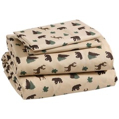 Cozy Cabin 4-Piece King Microfiber Bedding Sheet Set with Deep Pockets Rustic…