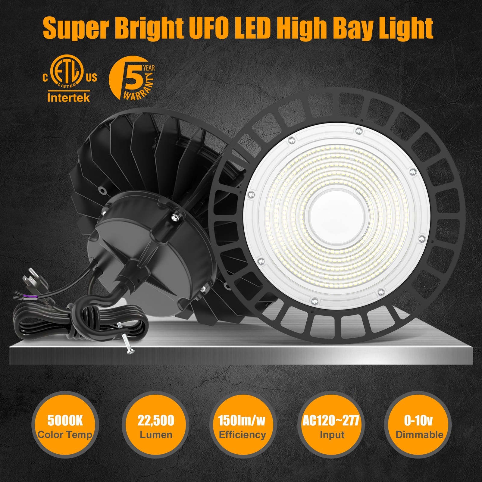 150W 200W 240W LED UFO High Bay Light Commercial Warehouse Shop Lighting 5000K gallery