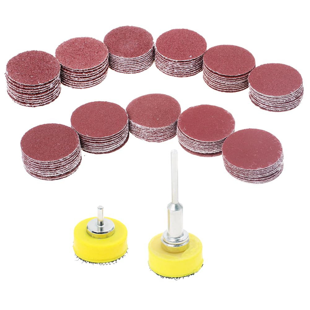 110PCS 1 Inch Sanding Discs Set with 2 Mandrels Hook and Loop Shank Sanding Pads gallery