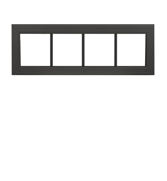 Transom Windows 48" x 12", BLK, G7 DP66 Florida Approved Home Window Double Pane gallery