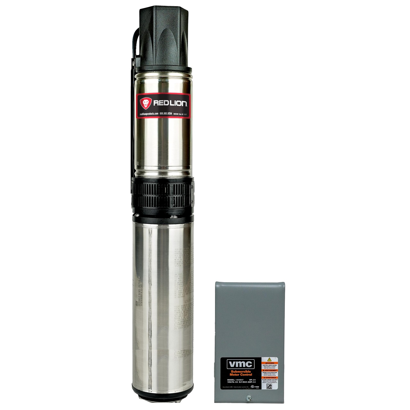 Red Lion RL22G10-3W2V 4 Submersible Deep Well Pump with Control Box 1 HP 22 GPM gallery