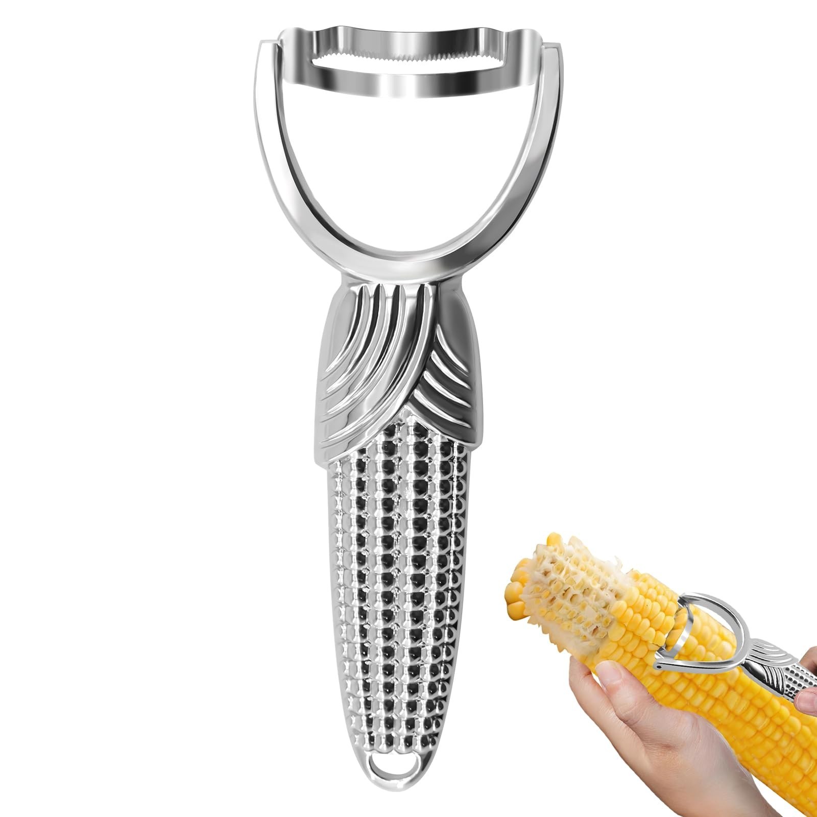 Corn Stripper Tool, Stainless Steel Corn Peeler - Easy to Use Manual Tool for... gallery