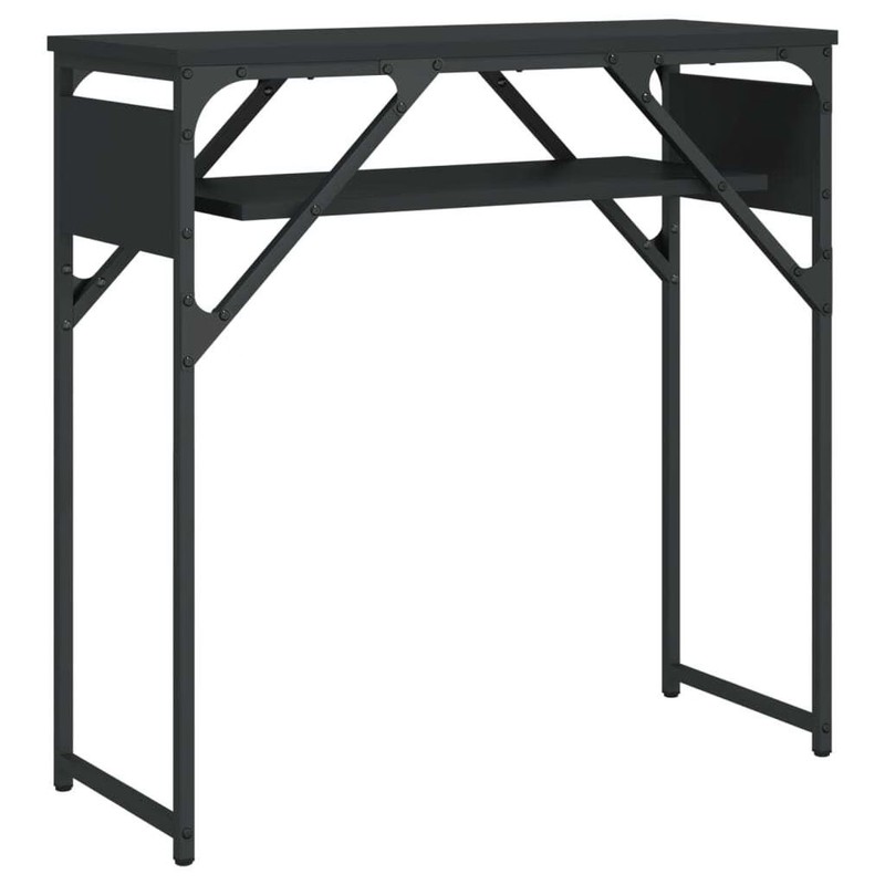 Console Table Black Engineered wood, metal 29.5x11.8x29.5 in gallery