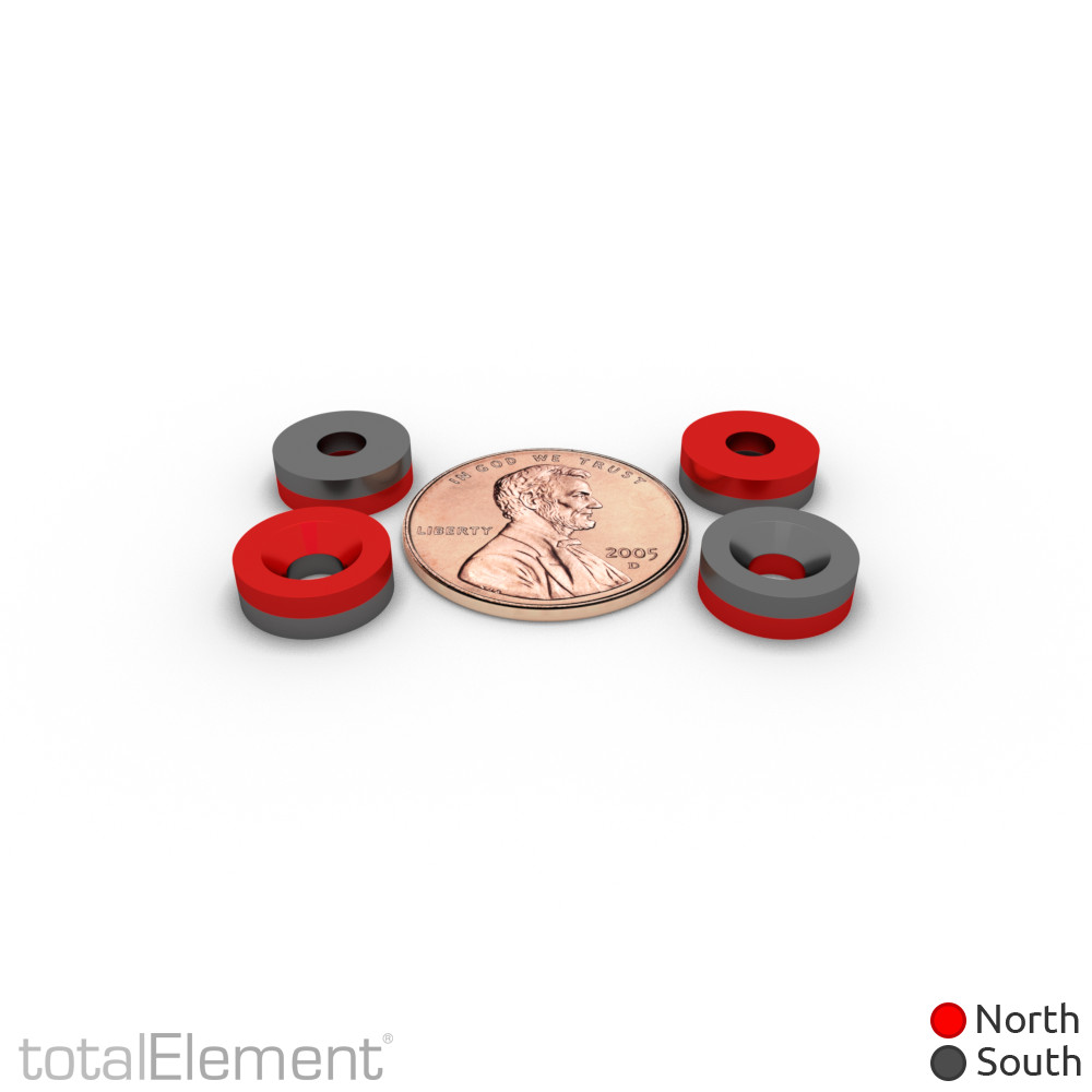 3/8 x 1/8 Inch Neodymium Countersunk Ring Magnets N42 with Black Epoxy (42 Pack) gallery