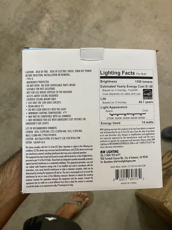 6” 5 Selectable Color Temp LED Downlight Retrofit With Smooth Trim 5/6, 18 Pack gallery