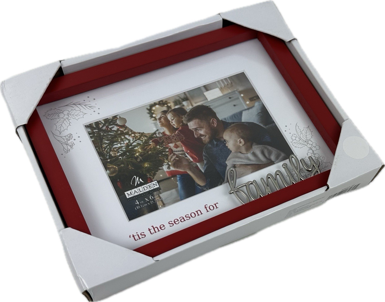 Malden Picture Photo Frame Red White Silver Metal 4x6 In Rectangle Shape Family gallery