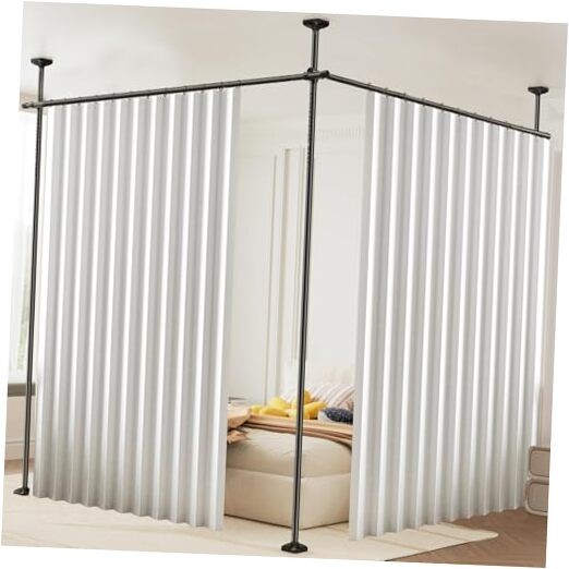 Cortinas opacas plegables plisadas extra anchas 60"W x 84"L (Pack of 1) White