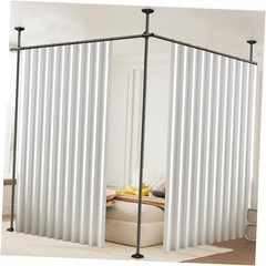 Cortinas opacas plegables plisadas extra anchas 60″W x 84″L (Pack of 1) White