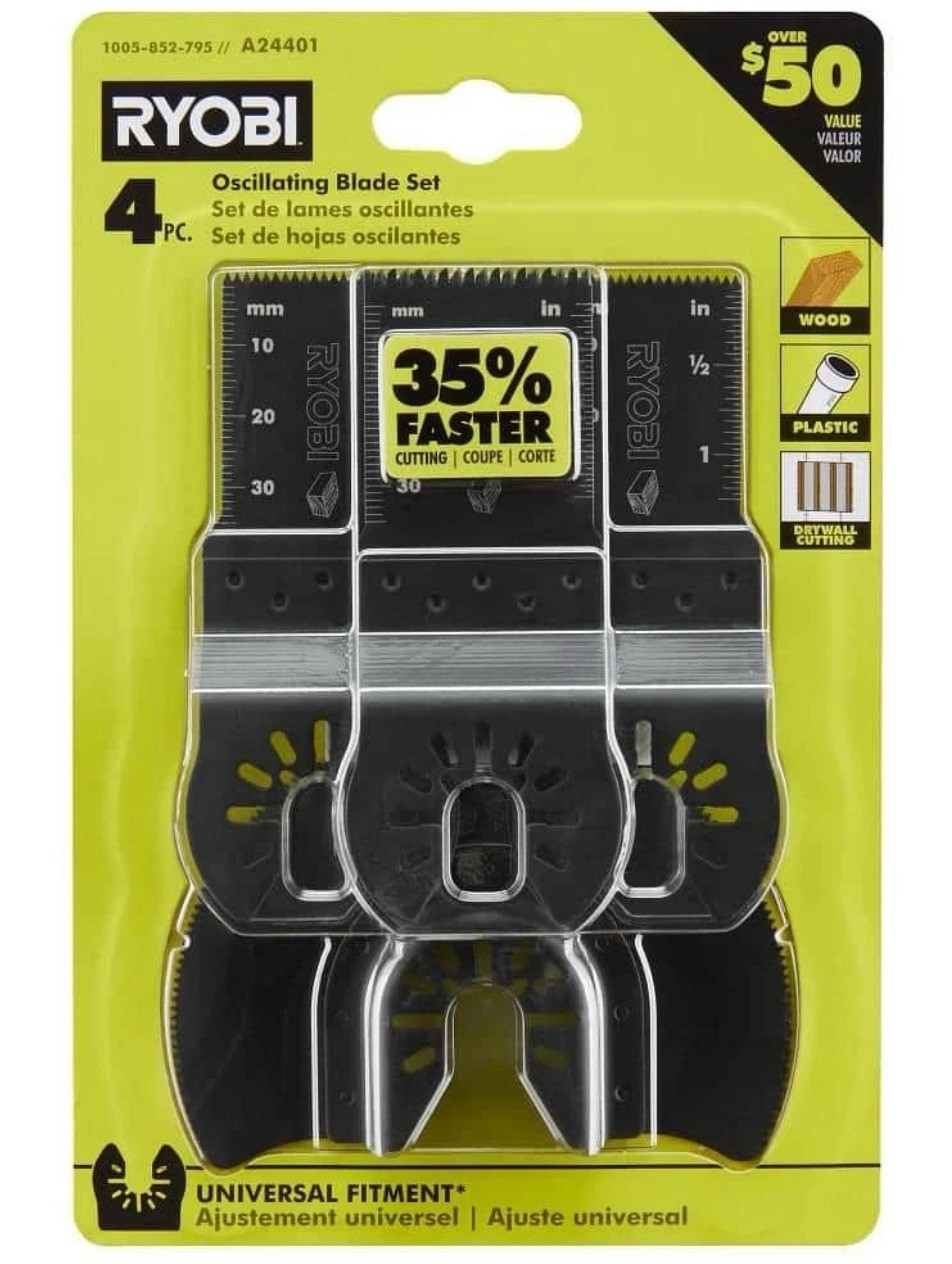 RYOBI 4-Piece Wood Oscillating Multi-Tool Blade Set A24401 gallery