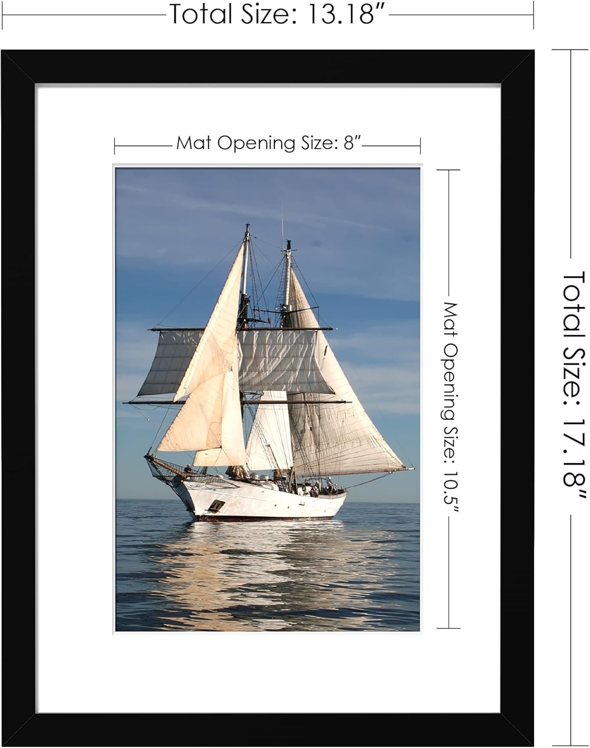 12x16 Picture Frame Black,Display Pictures 8.5x11 with,Mat or 12x16 Without Mat gallery