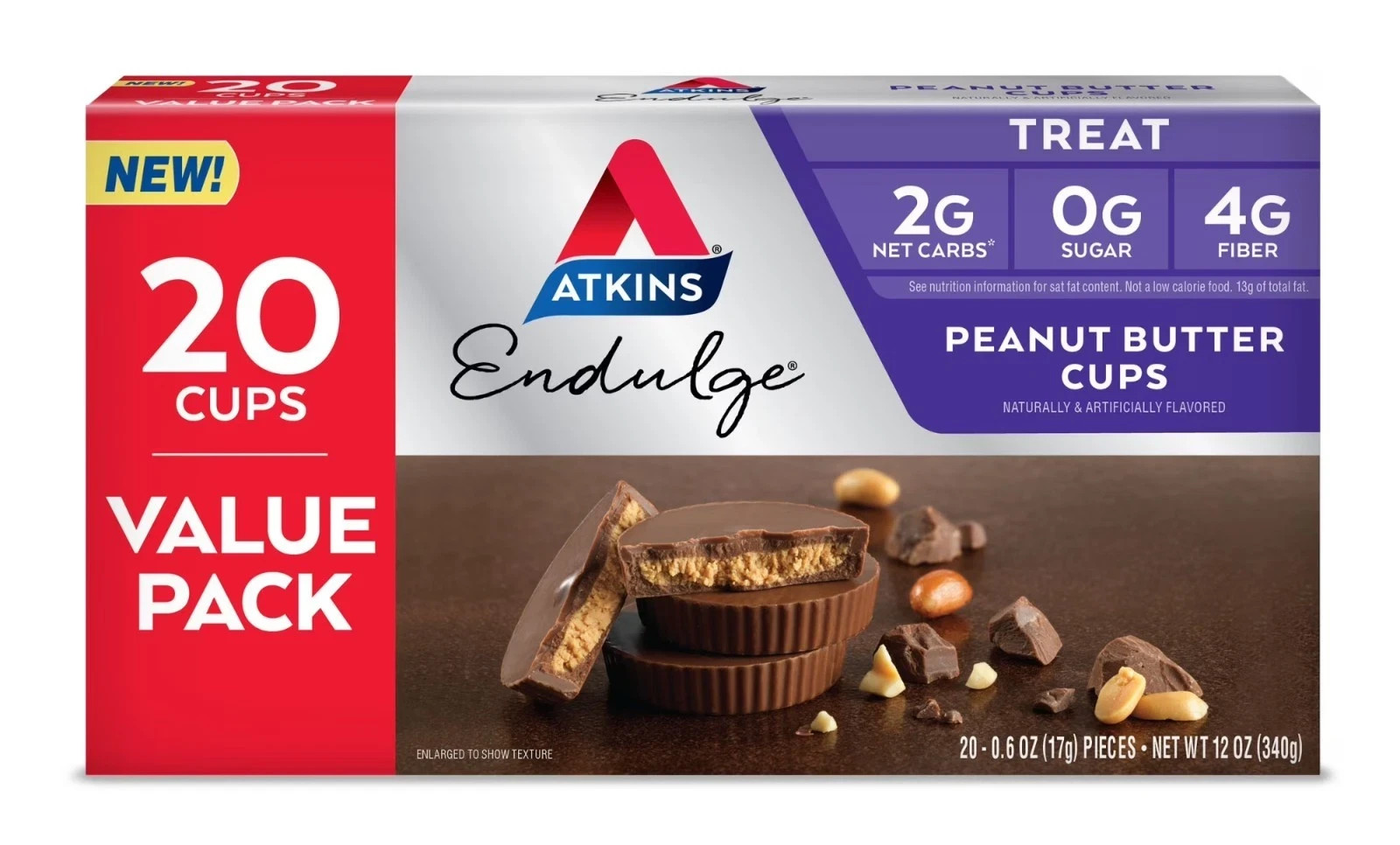 Atkins Endulge Peanut Butter Cups, Sugar Free Candy,Low Sugar Treats, 20 Ct. gallery