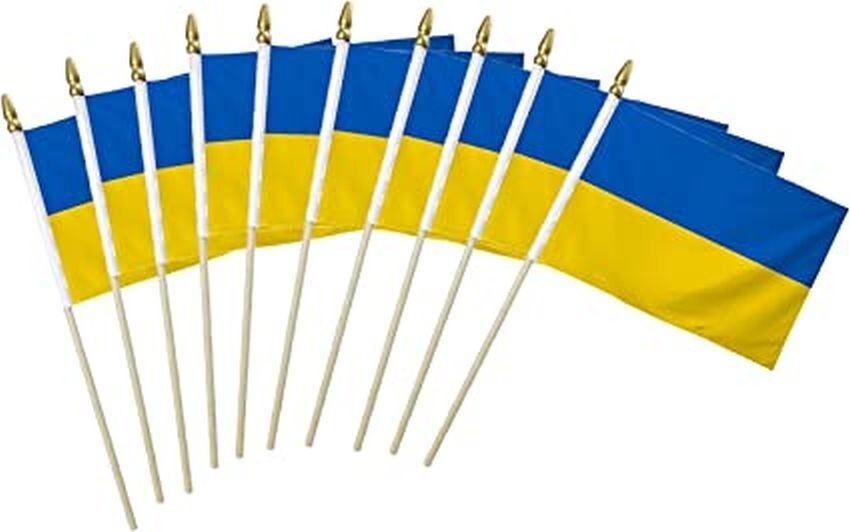 Ukraine Flag 4x6in Stick Flag Small Handheld Flag 4" x 6" gallery