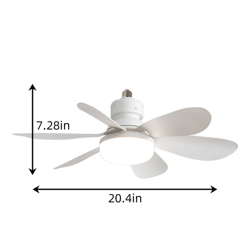 2-in-1 Socket Fan Light with Remote Screw in DC Ceiling Fans LED Light Bulb Fan gallery