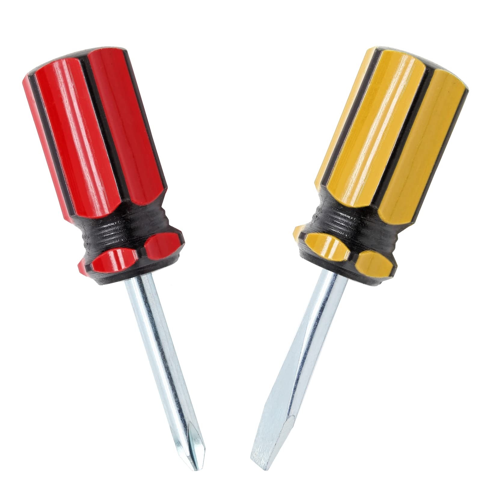 Waziaqoc 2PCS Short Phillips Head and Flathead Screwdrivers, Stubby Green,red gallery
