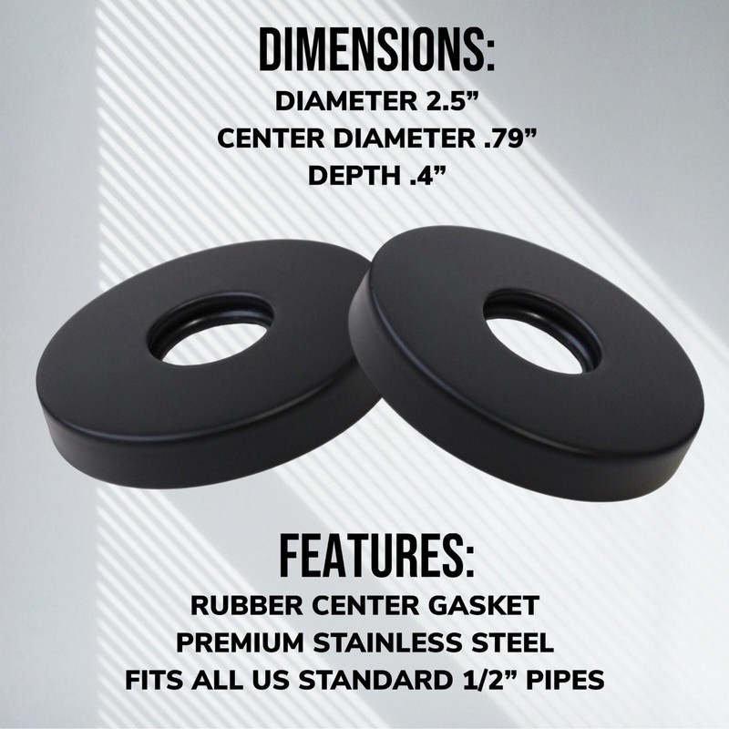 2pc Shower Arm Flange 2.5” Round | Modern Universal Escutcheon Replacement Cover gallery