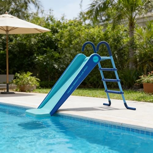 Pool Slide Foldable Pool Water Slide, Summer Swimming Pool Supplies Blue gallery