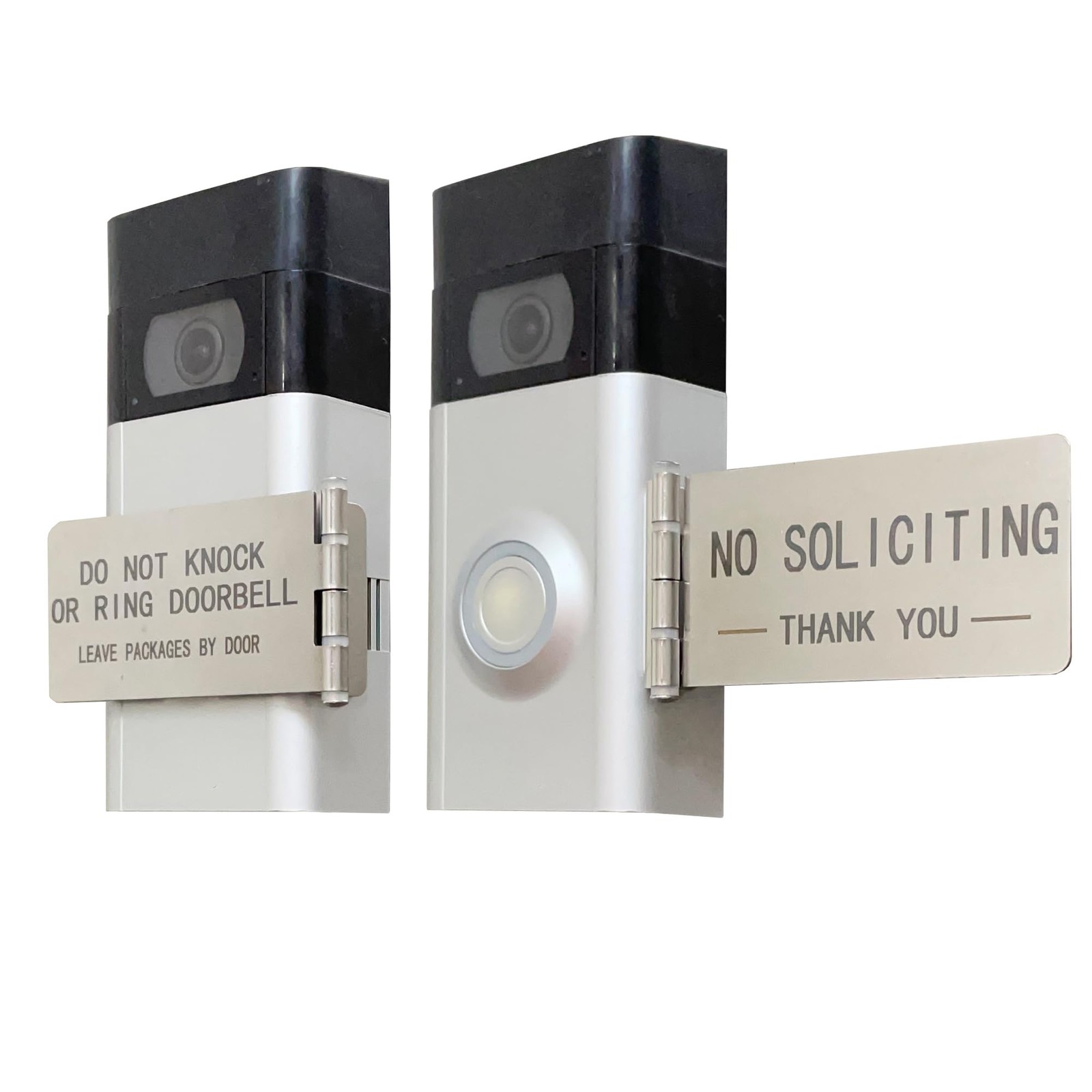 LJSCARE Front Door No Soliciting Sign Do Not Knock Or Ring Doorbell Sign - E... gallery