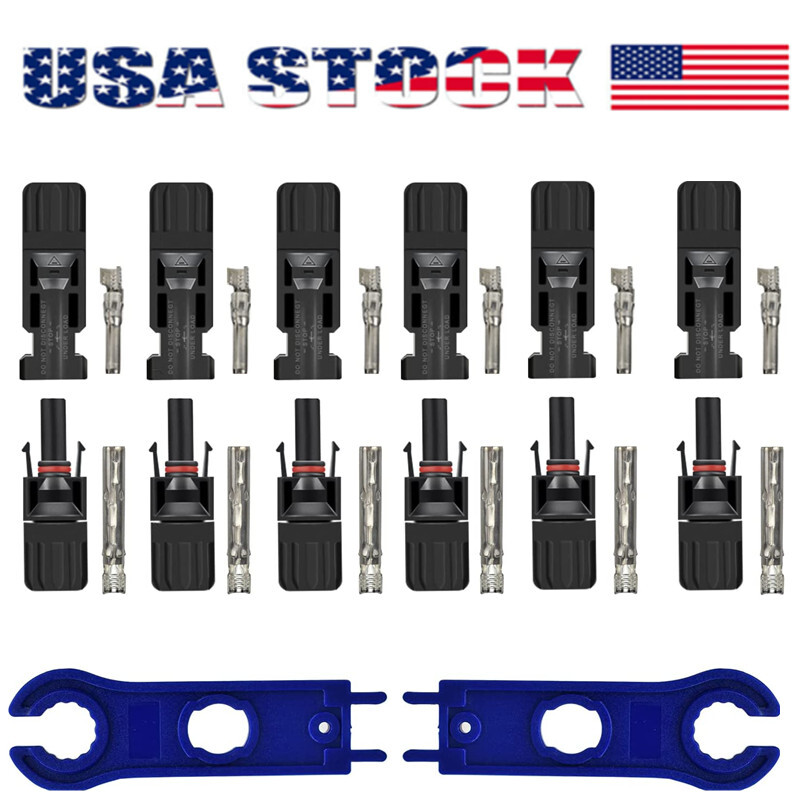24/12PCS Solar Panel Cable Wire Connectors Crimper PV Crimping Pliers Tool Set gallery