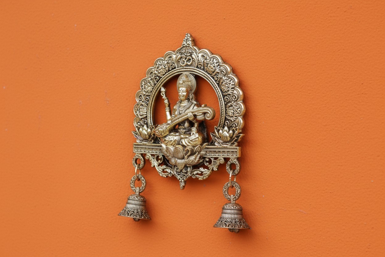Brass Wall Hanging – Lakshmi Ganesh Saraswati for Home Temple & Décor gallery