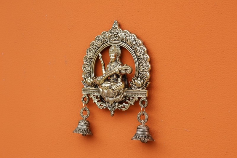Brass Wall Hanging – Lakshmi Ganesh Saraswati for Home Temple & Décor gallery