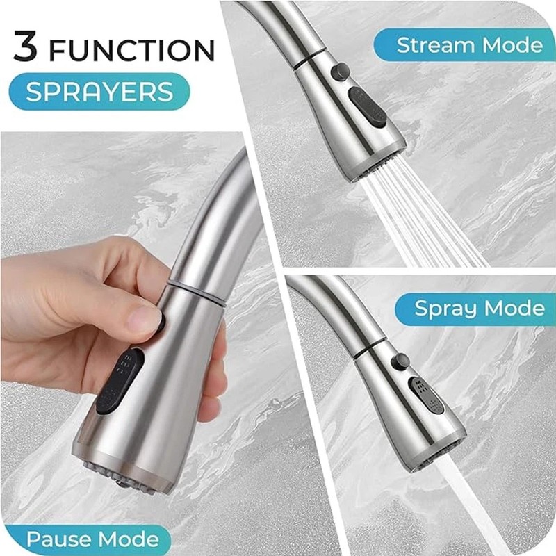 Kitchen Faucet with Pull Down Sprayer Multitask Mode Single Handle High Arc Pull gallery