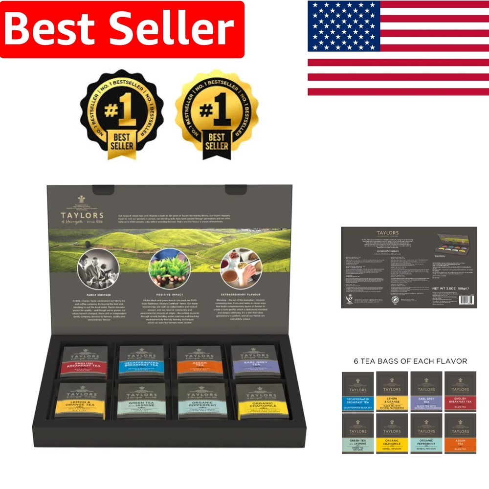 Luxury Assorted Tea Box - 48 Count - Perfect Gift with Eco-Friendly Selection